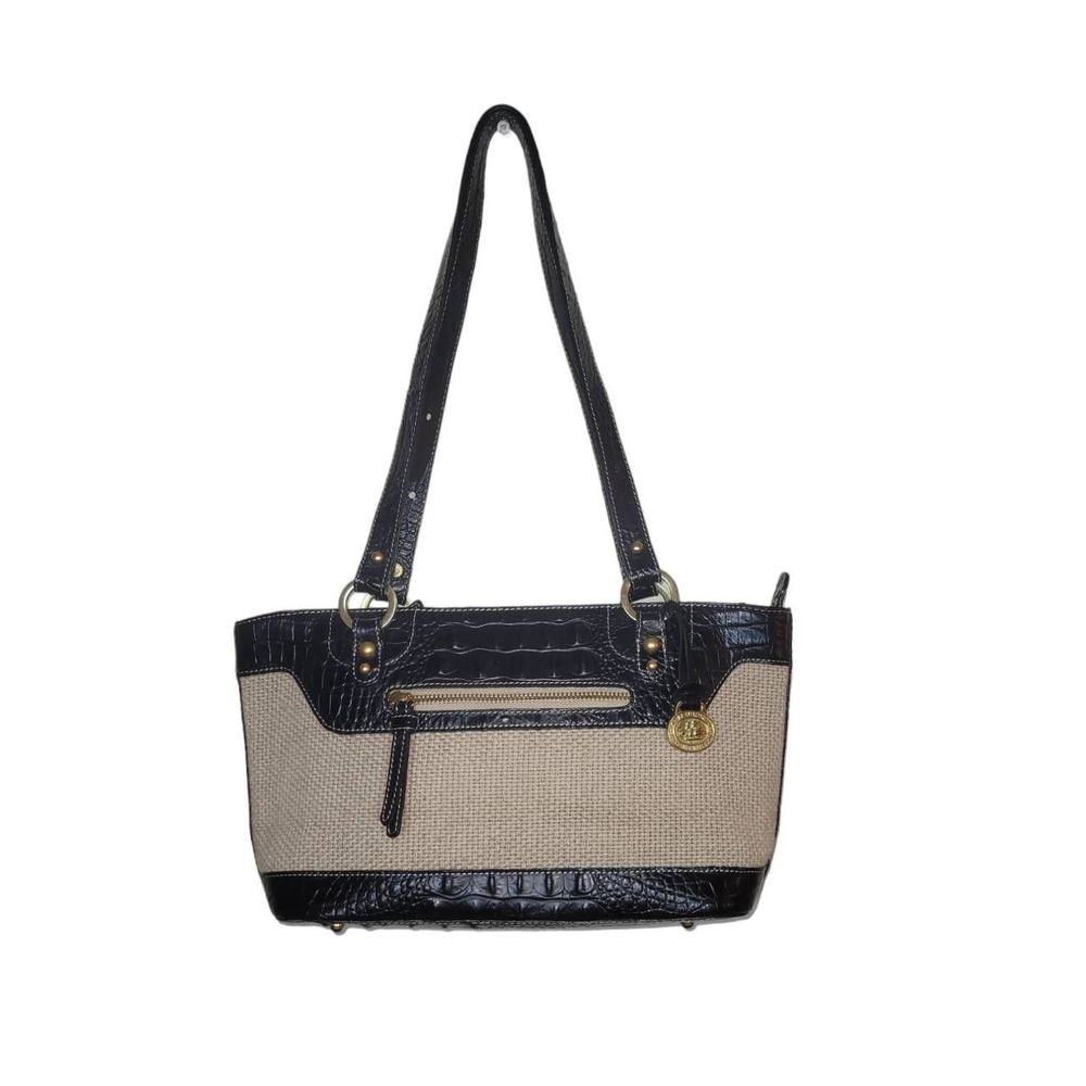 Vintage Brahmin Tan/Black Small Shoulder Bag